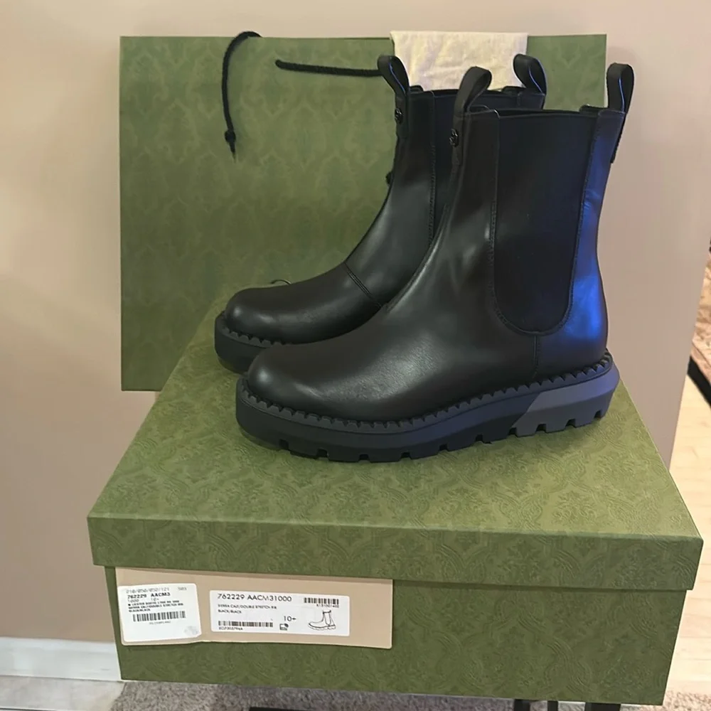 Gucci Men Leather Boots